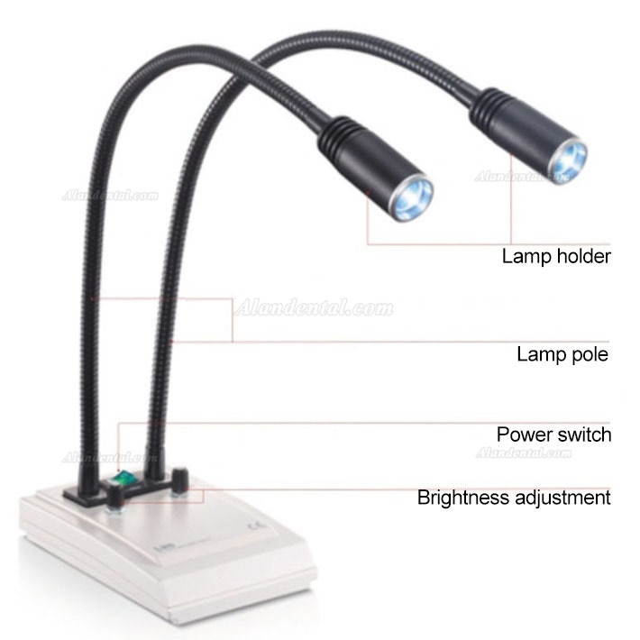 KWS DD-2006W-1 6W LED double branch pipe Desktop Examination Lamp